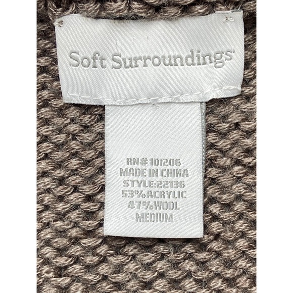 Soft Surroundings Sweater Womens Medium Belted Wool Blend Shawl Collar Cardigan - Picture 5 of 14